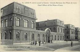Delcampe - Depts Divers- Pas De Calais - Ref BB14 -  Lens Avant La Guerre - Grands Bureaux Des Mines De Lens - Carte Bon Etat - - Lens