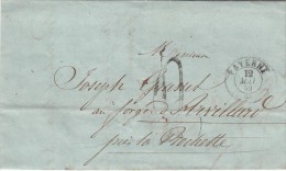 1859. LETTRE SUISSE. VAUD PAYERNE Pour ARVILLARD LA ROCHETTE SAVOIE. TAXE TAMPON 4. SIGNÉE GUIGUE GIVEL / 5733 - ...-1845 Prefilatelia