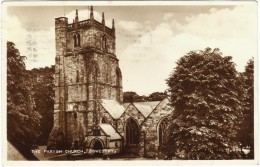 The Parish Church, Oswestry Photographic Black & White Postcard 1957 - Shropshire