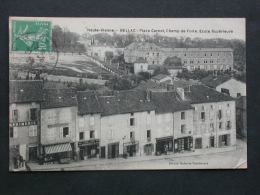 Delcampe - Ref3978B JU CPA Animée De Bellac (Limousin) - Place Carnot - Boulangerie Café Restaurant, Bordonneau Imprimerie - Bellac