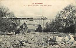 Delcampe - Depts Divers- Pyrenees Orientales -ref AA990-  Ceret - Les Deux Ponts - Pont De Chemin De Fer - Train - Trains - - Ceret