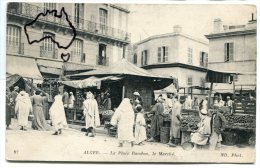 Delcampe - - 97 - ALGER - La Place Randon, Belle Animation, Le Marché, Peu Courante, étalages, Non écrite, TBE, Scans. - Algerien
