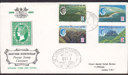 British Honduras Ersttags Brief FDC Cover 1966 Postage Stamp Centenary Complete Set !! - Honduras Britannico (...-1970)