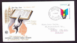 Australia - 1967 - British And Foreign Bible Society 150th Anniversary - FDC - Cartas & Documentos