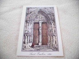 Delcampe - Saint Emilion En 1840 : Entré De L'église Collégiale - Saint-Emilion