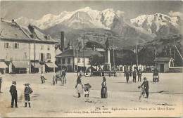 Delcampe - Depts Divers-  Haute Savoie  -ref AA941  - Sallanches - La Place Et Le Mont Blanc - Carte Bon Etat - - Sallanches