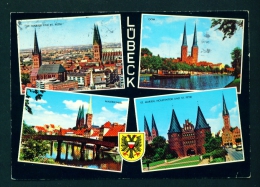 GERMANY  -  Lubeck  Multi View  Used Postcard As Scans (stamp Removed) - Luebeck
