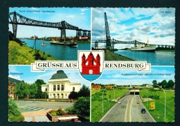 Delcampe - GERMANY  -  Rendsburg  Multi View  Used Postcard As Scans (stamp Removed) - Rendsburg