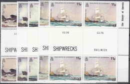 Delcampe - Alderney 1987 Shipwrecks 5v 2x Gutter ** Mnh (21082) - Alderney