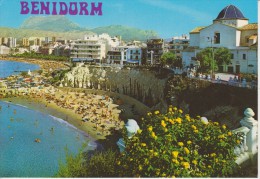 Delcampe - (BENI625)  BENIDORM. IGLESIA Y PLAYA DE PONIENTE - Alicante