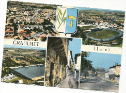 Delcampe - CPSM 81 GRAULHET MULTIVUES STADE DE RUGBY - Rugby