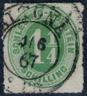 Altona 4/6 67 Auf 1 1/4 Shillinge Grün - Schleswig Holstein Nr. 9 - Pracht - Schleswig-Holstein