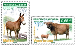 ANDORRA FRANCESA 2009 - FAUNA - YVERT Nº 667-668 - Burros Y Asnos
