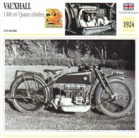 Delcampe - Vauxhall 1000cm Quatre Cylindres  -  1924  -  Fiche Technique Moto (Grande-Bretagne) - Autres & Non Classés