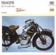 Delcampe - Velocette 206cm Modèle Dame  -  1920  -  Fiche Technique Moto (Grande-Bretagne) - Autres & Non Classés