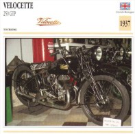 Delcampe - Velocette 250cm GTP  -  1937  -  Fiche Technique Moto (Grande-Bretagne) - Autres & Non Classés
