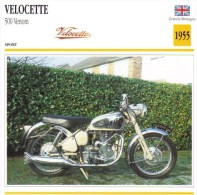 Delcampe - Velocette 500cm Venom  -  1955  -  Fiche Technique Moto (Grande-Bretagne) - Autres & Non Classés