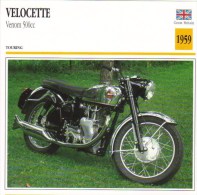 Delcampe - Velocette 500cm Venom  -  1959  -  Fiche Technique Moto (Grande-Bretagne) - Autres & Non Classés