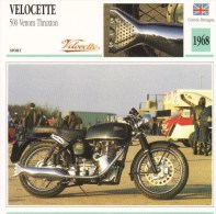 Delcampe - Velocette 500cm Venom Thruxton  -  1968  -  Fiche Technique Moto (Grande-Bretagne) - Autres & Non Classés