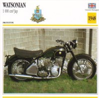 Delcampe - Watsonian 1000cm Moteur JAP  -  1948  -  Fiche Technique Moto (Grande-Bretagne) - Autres & Non Classés
