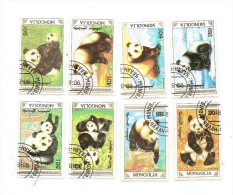 Delcampe - MONGOLIA 1990 PANDA BEAR 8 STAMPS  - USED STAMPS (LOT - 15 -201) - Ours