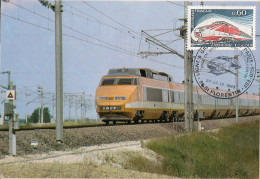 France - Carte Postale Maximum  - Train - TGV - St Florentin - 1983 - YT 1802 - Treni