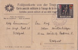 WK I  Füs. Bat 38, Abart "weisse Sterne" Auf Gelaufener Offizieller Karte - Cartas & Documentos