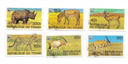 TGHAD  /  Chad 1979 Wild Animals,Gazelle,Rhino,Cheetah,Oryx,Donkey,Panda,WWF, Used ( Lot 15 -203 ) - Gebruikt