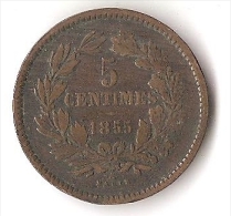 LUXEMBOURG  5 CENTIMES  1855 - Luxemburg