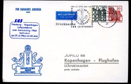 BERLIN PU35 C2/002 Privat-Umschlag SAS Hamburg-Kopenhagen 1966  NGK 15,00 € - Enveloppes Privées - Oblitérées