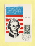 Andorre - Independance Etats Unis -n°255 - Cartes-Maximum (CM)