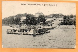 Browns Flats From River St Johns River NB 1907 Postcard - St. John