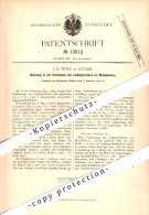 Original Patent - J.G. Wolf In Lützen , 1880 , Leitungsdraht Für Blitzableiter , Hochbau , Bau !!! - Lützen