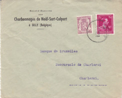 Moins 10% - Belgique - Lettre De 1951 ° - Oblitération Gilly - Charbonnages - 1946 -10%