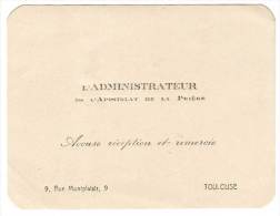 Delcampe - Carte De Visite : Administrateur De L'Apostolat De La Prière, Toulouse - Visitenkarten