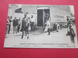 Delcampe - Carte Postale Reproduction Marseille Petits Métiers Transport Société Nationale De Déménagement Et Transport - Motorräder