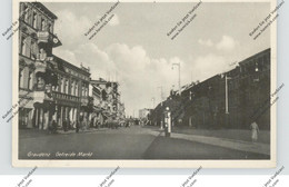 WESTPREUSSEN - GRAUDENZ / GRUDZIADZ, Getreide Markt, 1943, NS-Beflaggung, Gebr. Bazanski / Treuhänder Halliki - Westpreussen
