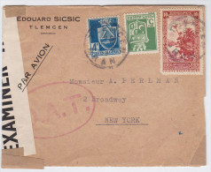 ALGERIEN 1945-08-0? TLEMCEN "O.A.T." Zensur Flugpost Brief Nach New-York - Luchtpost