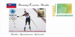 Spain 2014 - XXII Olimpics Winter Games Sochi 2014 Special Prepaid Cover - Anastasiya Kuzmina - Hiver 2014: Sotchi
