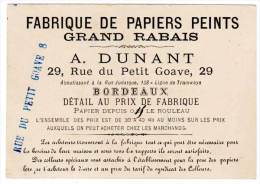 Delcampe - Carte Commerciale Fabrique De Papiers Peints A. Dunant, Bordeaux - Werbung