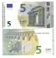 5 € ITALIA ITALY S002 SE NEW DRAGHI UNC Cod.€.115 - 5 Euro