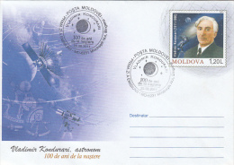 Delcampe - 17493- VLADIMIR KONDURARI, ASTRONOMER, COVER STATIONERY, OBLIT FDC, 2011, MOLDOVA - Astrologie