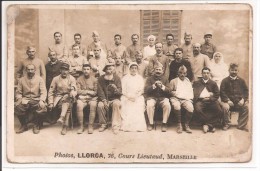 13 - MARSEILLE - Photo Carte De LLORCA, 76, Cours Lieutaud - Hôpital Militaire, Infirmières - Unclassified