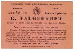 Delcampe - Carte Commerciale : Comices Agricoles, C. Falgueyret, Forgeron à St Léger De Vignague ( Gironde ) ( état ) - Werbung