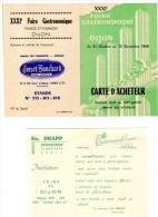 Delcampe - Ets Drapp, Gérardmer, Plombières, Nancy, Invitation Foire De Dijon 1960 + Carte D'acheteur + Enveloppe - Werbung