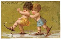 Delcampe - Chromo Chocolat Devinck, Enfants, Patinage Sur Glace - Autres & Non Classés