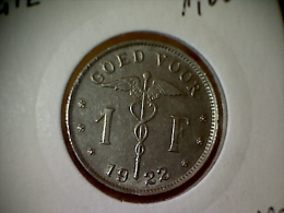 Belgique 1 Franc 1922 VL - 1 Franco