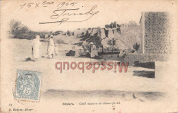 Delcampe - ALGERIE - BISKRA - Café Maure Et Vieux Fort - 2 Photos - Dos Précurseur 1903 - Biskra