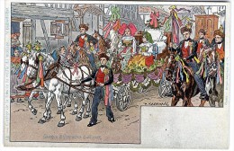 Delcampe - USAGES ET COSTUMES D ALSACE  -  CORTEGE DE LA FIANCEE LA VEIELLE DU MARIAGE  -  ILLUSTRATION KAUFFMANN - Alsace