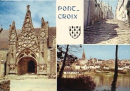 29. CPM. Finistère. Pont-Croix. Le Porche De Notre-Dame De Rouscudon, La Rue Chère Et Le Goyen (3 Vues) - Pont-Croix